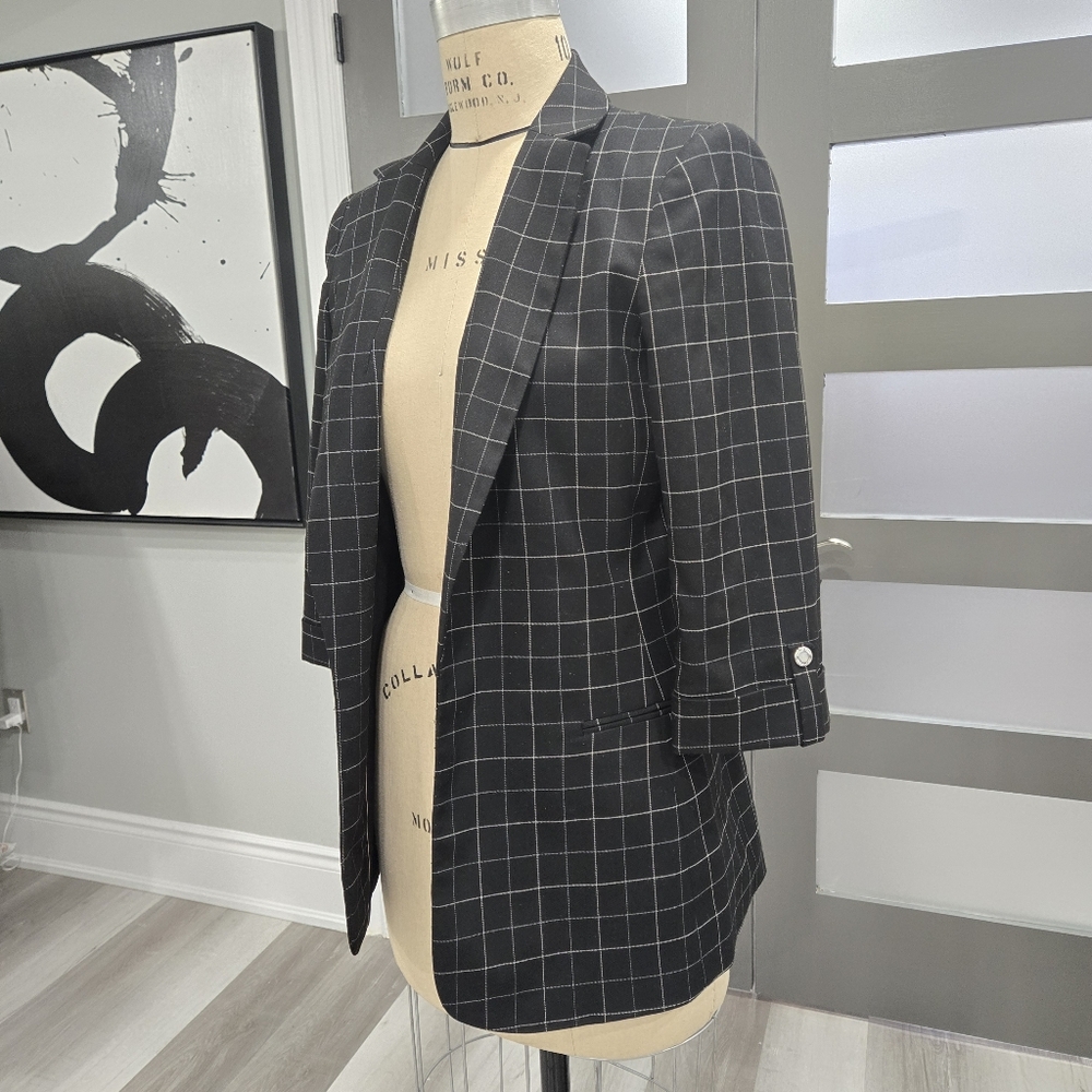 SOLD Calvin Klein Black and White Checkered Blazer
